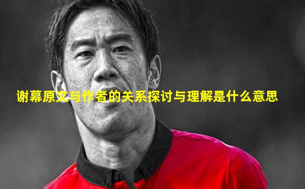 谢幕原文与作者的关系探讨与理解是什么意思